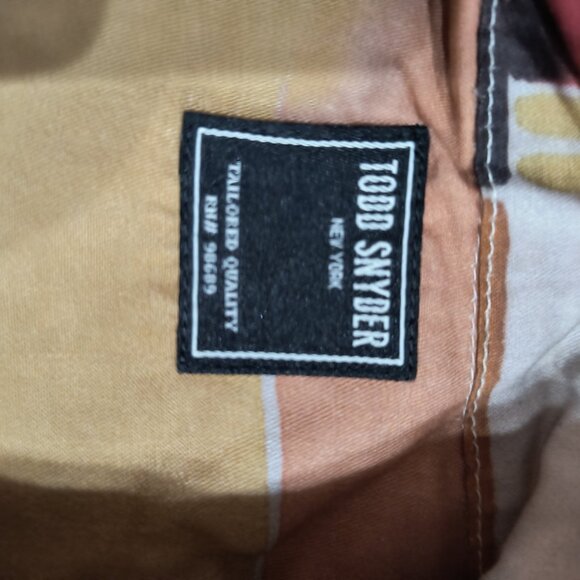 Todd Snyder: Abstract geometric colorblock shirt. Size Small - Picture 3 of 4